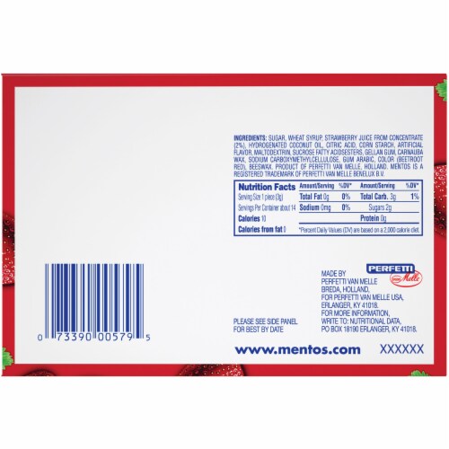 Mentos® Strawberry Chewy Mints Perspective: bottom