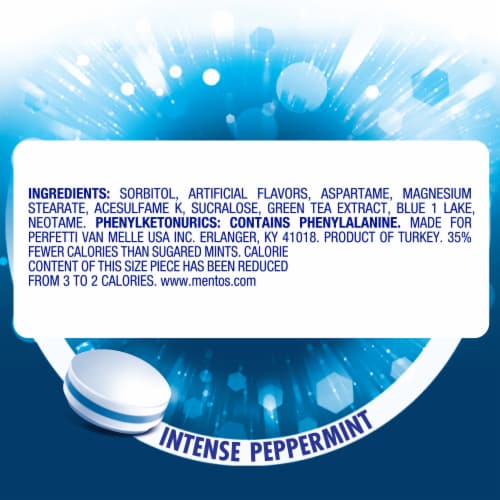Mentos Clean Breath Peppermint Flavored Hard Mints Perspective: bottom