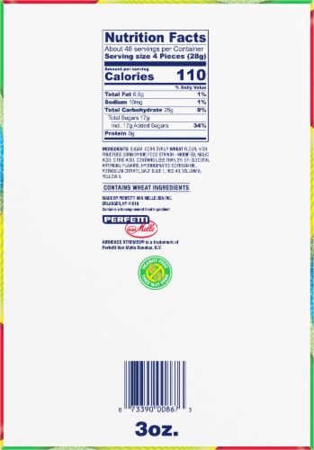 Airheads® Rainbow Berry Xtremes Candy Perspective: bottom