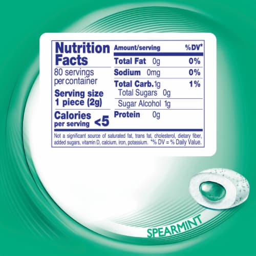 Mentos Pure Fresh Sugar Free Spearmint Flavored Chewing Gum Perspective: bottom