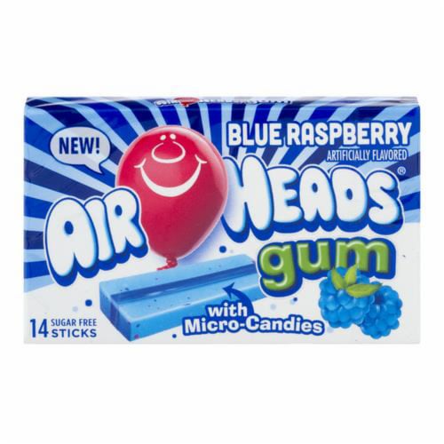 Airheads Blue Raspberry Sugar Free Gum Perspective: bottom