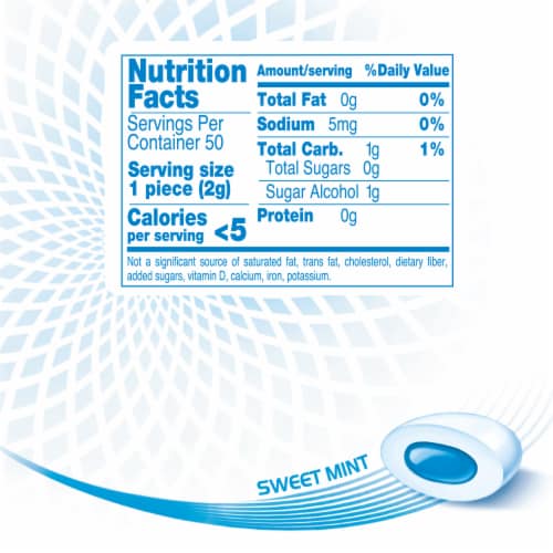 Mentos Pure White Sugar Free Sweet Mint Flavored Chewing Gum Perspective: bottom