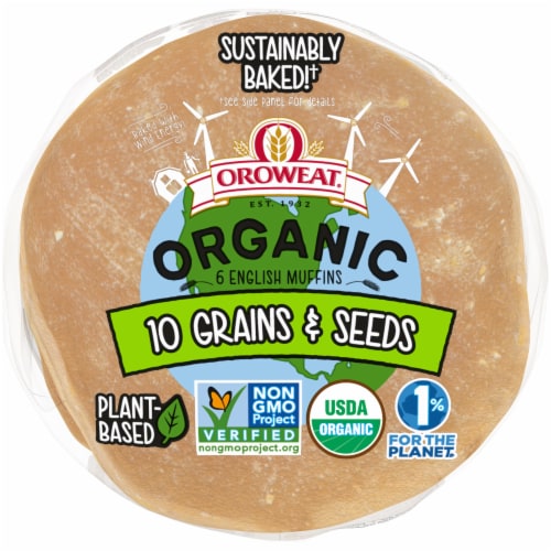 Oroweat® Organic 10 Grains & Seeds English Muffins Perspective: bottom