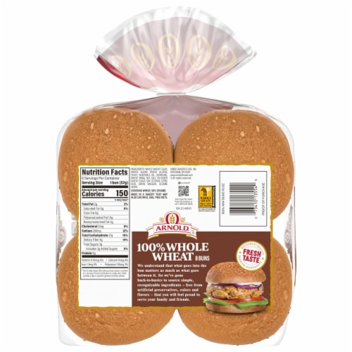 Arnold® 100% Whole Wheat Sandwich Buns Perspective: bottom
