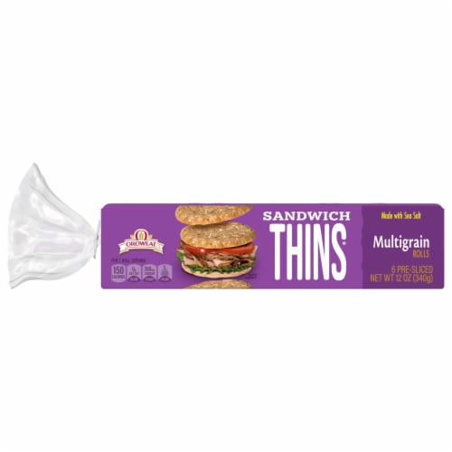 Oroweat Multigrain Sandwich Thins Rolls Perspective: bottom