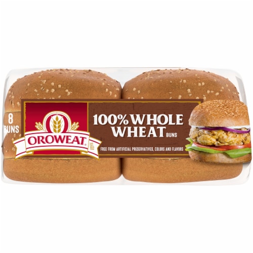 Oroweat 100% Whole Wheat Sandwich Buns Perspective: bottom
