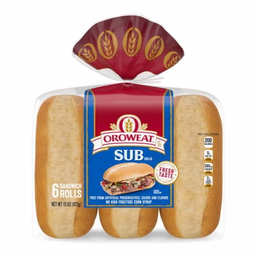 Oroweat Sub Sandwich Rolls Perspective: bottom