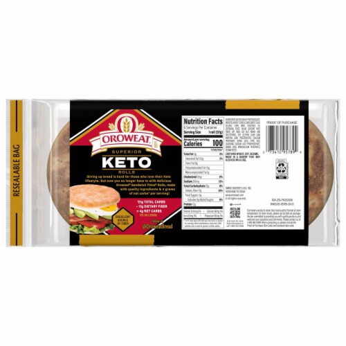 Oroweat Keto Sandwich Thins Perspective: bottom