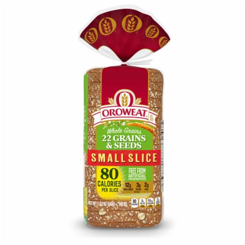 Oroweat 22 Grains & Seeds Wheat Small Slice Bread Perspective: bottom