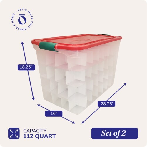 HOMZ 112 Quart Latching Plastic Storage Container, Extra Large