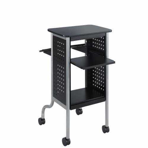Safco Scoot Presentation Cart 21-1/2 x30-1/4 x40-1/2  Black 8945BL Perspective: bottom