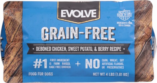 Evolve® Grain Free Chicken Sweet Potato & Berry Recipe Dog Food Perspective: bottom