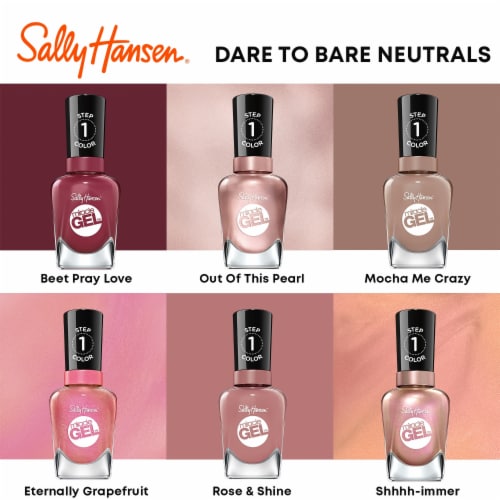 Sally Hansen Miracle Gel Mocha Me Crazy Step 1 Nail Color Perspective: bottom