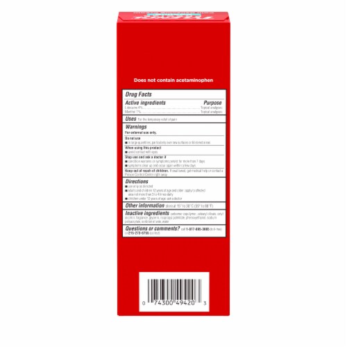 Tylenol Precise Cooling Lidocaine & Menthol Pain Relieving Cream Perspective: bottom