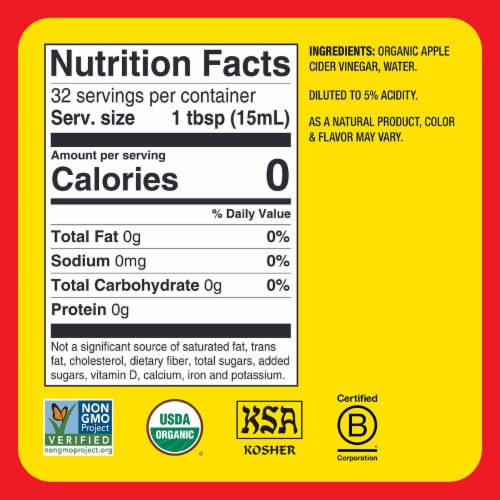 Bragg® Organic Honey Apple Cider Vinegar Perspective: bottom
