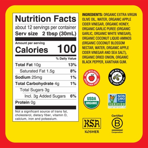 Bragg® Organic Apple Cider Vinegar Vinaigrette Salad Dressing & Marinade Perspective: bottom