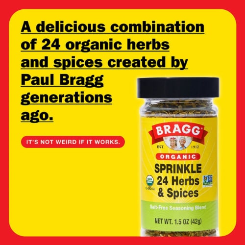 Bragg Organic Sprinkle 24 Herbs & Spices Salt-Free Seasoning Blend - 1.5oz.