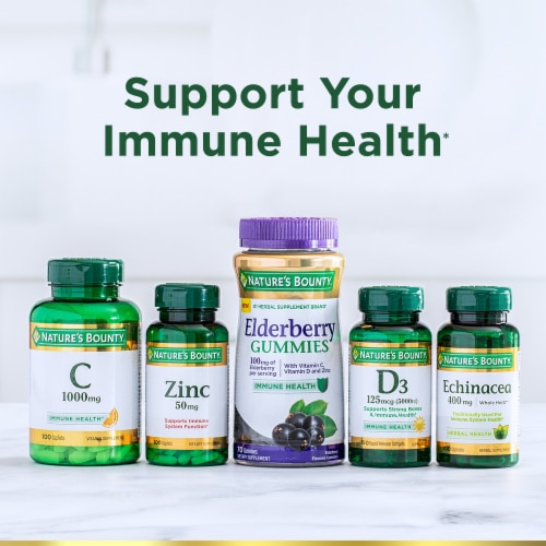 Nature's Bounty Zinc Immune Support Gummies, 30 Mg, Mixed Berry Flavor Perspective: bottom