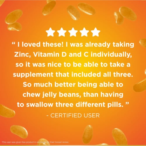 Nature's Bounty Vitamin C, D, & Zinc for Immune Support Jelly Beans, Orange Perspective: bottom