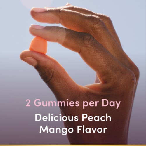Nature’s Bounty Optimal Solutions Hair Growth Peach Mango Gummies with 10,000 mcg Biotin Perspective: bottom