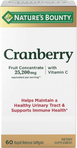 Nature's Bounty Cranberry with Vitamin C Softgels Perspective: bottom