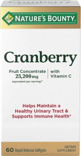 Nature's Bounty Cranberry with Vitamin C Softgels Perspective: bottom
