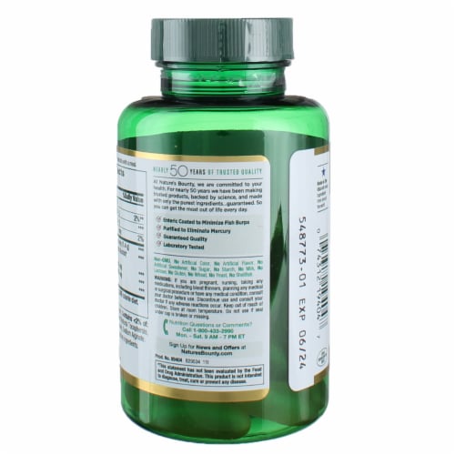 Nature's Bounty Fish Oil with Omega-3 1400mg Heart Health Support Coated Softgels Perspective: bottom