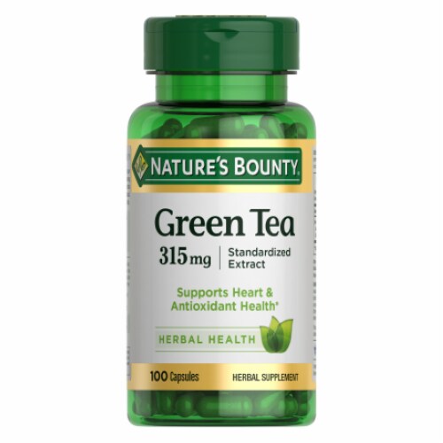 Nature's Bounty Green Tea Extract with EGCG 315 mg Capsules Perspective: bottom