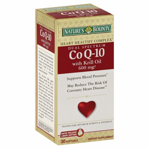 Nature's Bounty Dual Spectrum Co Q-10 with Krill Oil 600 mg Soft Softgels Perspective: bottom
