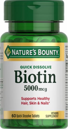 Nature's Bounty Biotin 5000 mcg Quick Dissolve Tablets Perspective: bottom