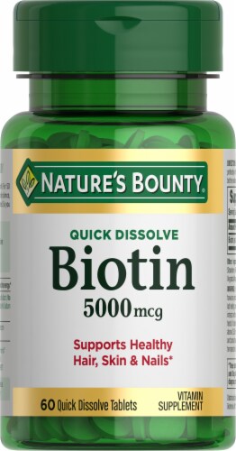 Nature's Bounty Biotin 5000 mcg Quick Dissolve Tablets Perspective: bottom