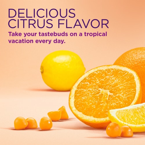 Nature's Bounty Optimal Solutions Hair, Skin & Nail Tropical Citrus Vitamin Gummies Collagen 100mg Perspective: bottom