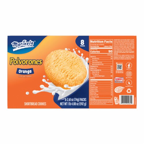 Marinela Polvorones Orange Shortbread Cookies Perspective: bottom