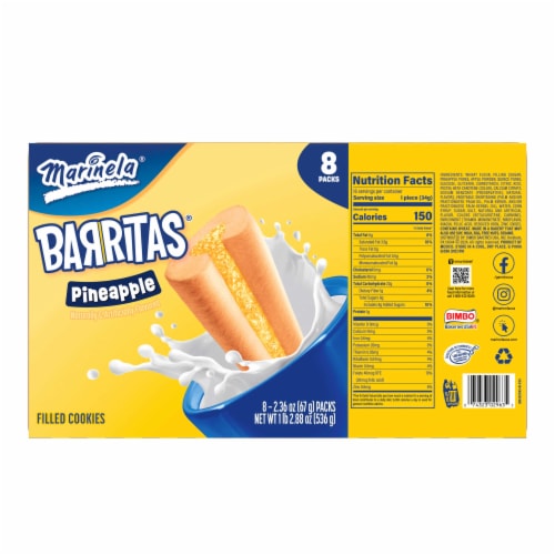Marinela Barritas Piña Filled Cookies Perspective: bottom