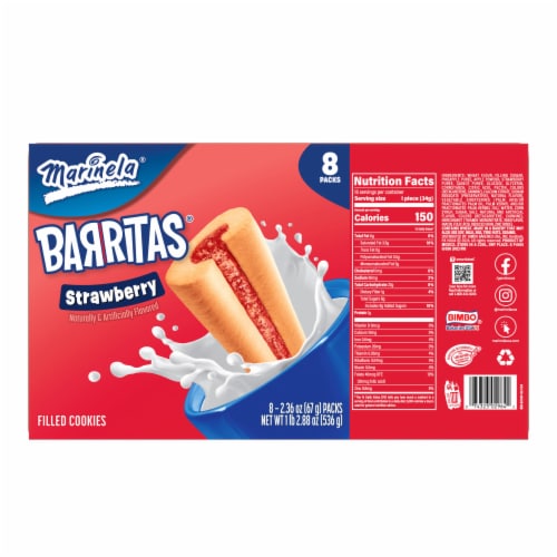 Marinela Barritas Fresa Filled Cookies Perspective: bottom