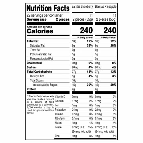 Marinela Barritas Assorted Strawberry and Pineapple Filled Cookies Perspective: bottom