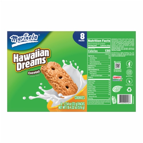 Marinela Hawaiian Dreams Coconut Cookies Perspective: bottom