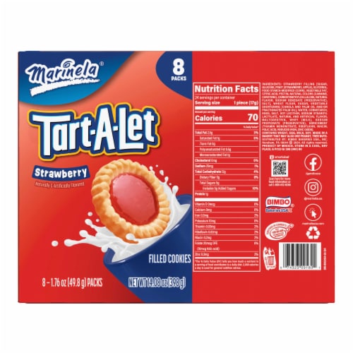 Marinela Tart-A-Let Strawberry Tart Filled Cookies Perspective: bottom