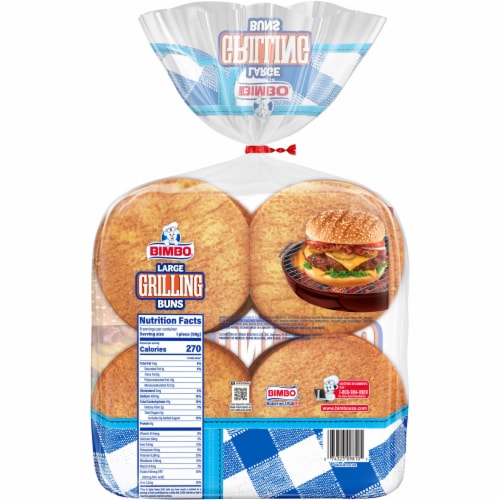 Bimbo Bimbollos Parrilleros Sesame Seeds Large Hamburger Buns Perspective: bottom