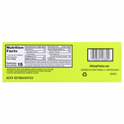 OH SNAP!® Dilly Bites® Pickle Pouches Perspective: bottom