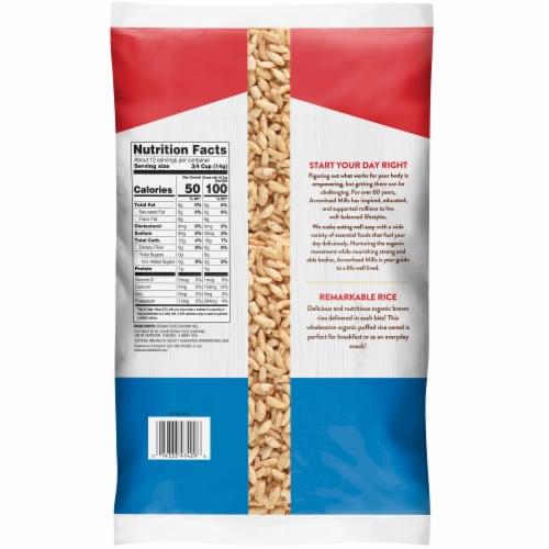 Arrowhead Mills Puffed Rice Cereal, 6 Oz Bag Perspective: bottom