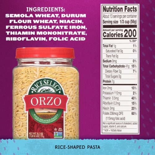 RiceSelect Non-GMO Orzo Pasta Perspective: bottom