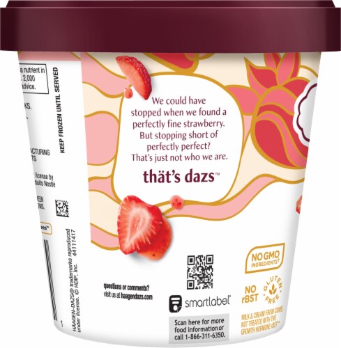 Haagen-Dazs Strawberry Ice Cream. Perspective: bottom