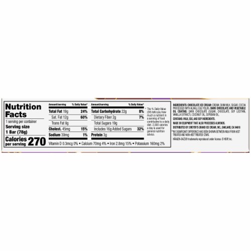 Haagen-Dazs Chocolate Dark Chocolate Ice Cream Bar Perspective: bottom