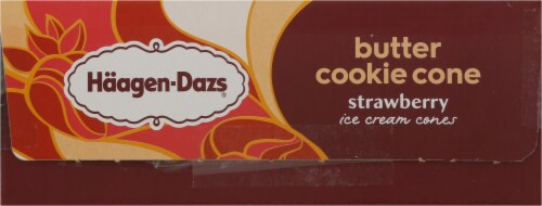 Haagen-Dazs® Butter Cookie Cone Strawberry Ice Cream Cones Perspective: bottom