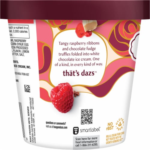 Häagen-Dazs White Chocolate Raspberry Truffle Ice Cream Perspective: bottom