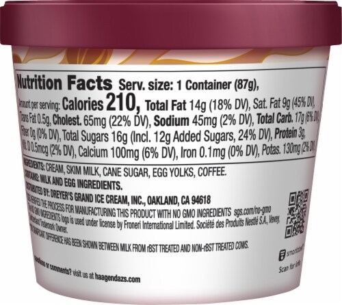 Haagen Dazs® Coffee Ice Cream Cup Perspective: bottom