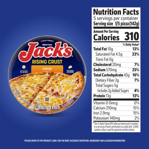 Jack’s Rising Crust Cheese Frozen Pizza Perspective: bottom