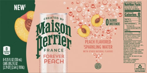 Maison Perrier™ Peach Flavored Sparkling Water Cans Perspective: bottom