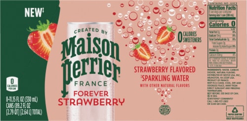 Maison Perrier™ Strawberry Flavored Sparkling Water Cans Perspective: bottom